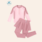  G19 - Set bơi tay dài quần dài liền váy bé gái năng động - Baby Shark Shop 