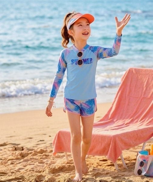 G103 - Set Bơi Tay dài Quần Đùi Phối Lưới Năng Động - Baby Shark Shop