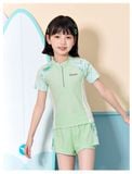  G101 - Bộ Đồ Bơi Thể Thao Bé Gái- Áo Tay Ngắn Kèm Quần Rời, Chất Thun Co Giãn 