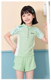  G101 - Bộ Đồ Bơi Thể Thao Bé Gái- Áo Tay Ngắn Kèm Quần Rời, Chất Thun Co Giãn 