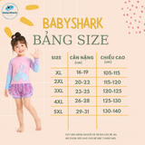  G119 - Set Bơi Bé Gái Tay Dài Quần Đùi 2 Lớp 