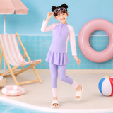  G31 - Set Đồ Bơi Bé Gái Dài Tay Kèm Váy Liền Quần Legging Chống Nắng UV 
