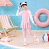  G31 - Set Đồ Bơi Bé Gái Dài Tay Kèm Váy Liền Quần Legging Chống Nắng UV 