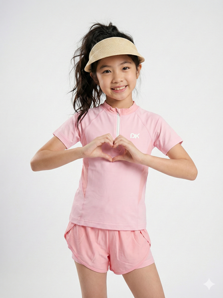 G75 - Set Bơi Tay Đùi Quần Đùi Bé Gái 2 Lớp - Baby Shark