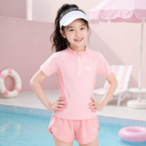  G75 - Set Bơi Tay Đùi Quần Đùi Bé Gái 2 Lớp - Baby Shark 