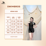  S24 - Đồ bơi nữ liền thân kèm váy rời Swimbros, chất liệu co giãn, form đẹp, che khuyết điểm 
