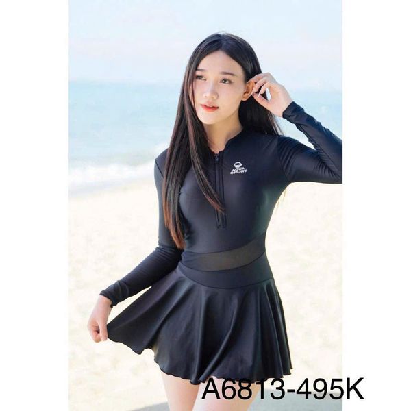 S48 Đồ Bơi Nữ Dài Tay Dáng Váy Kín Đáo