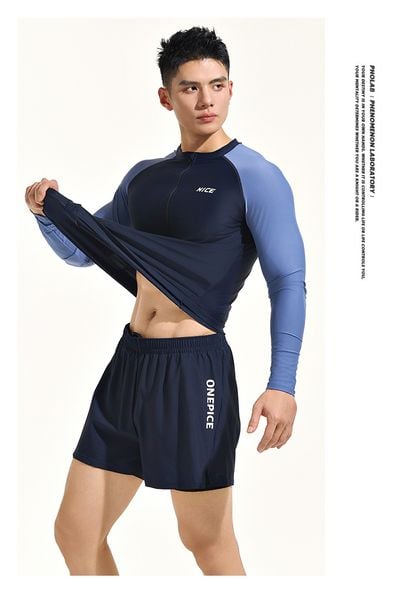 Set đồ bơi nam cao cấp SwimBros B7 – áo dài tay + quần bơi chống nắng co giãn 4 chiều