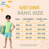  T24 - Set Bơi Tay Đùi Quần Đùi Bé Trai 2 Lớp  - Baby Shark 