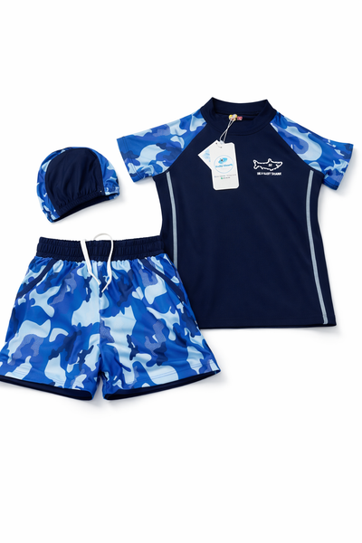 T42 - Set Bơi Tay Đùi Quần Đùi Bé Trai 2 Lớp - Baby Shark