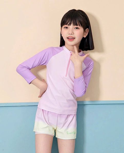 G57 - Set bơi tay dài quần đùi bé gái