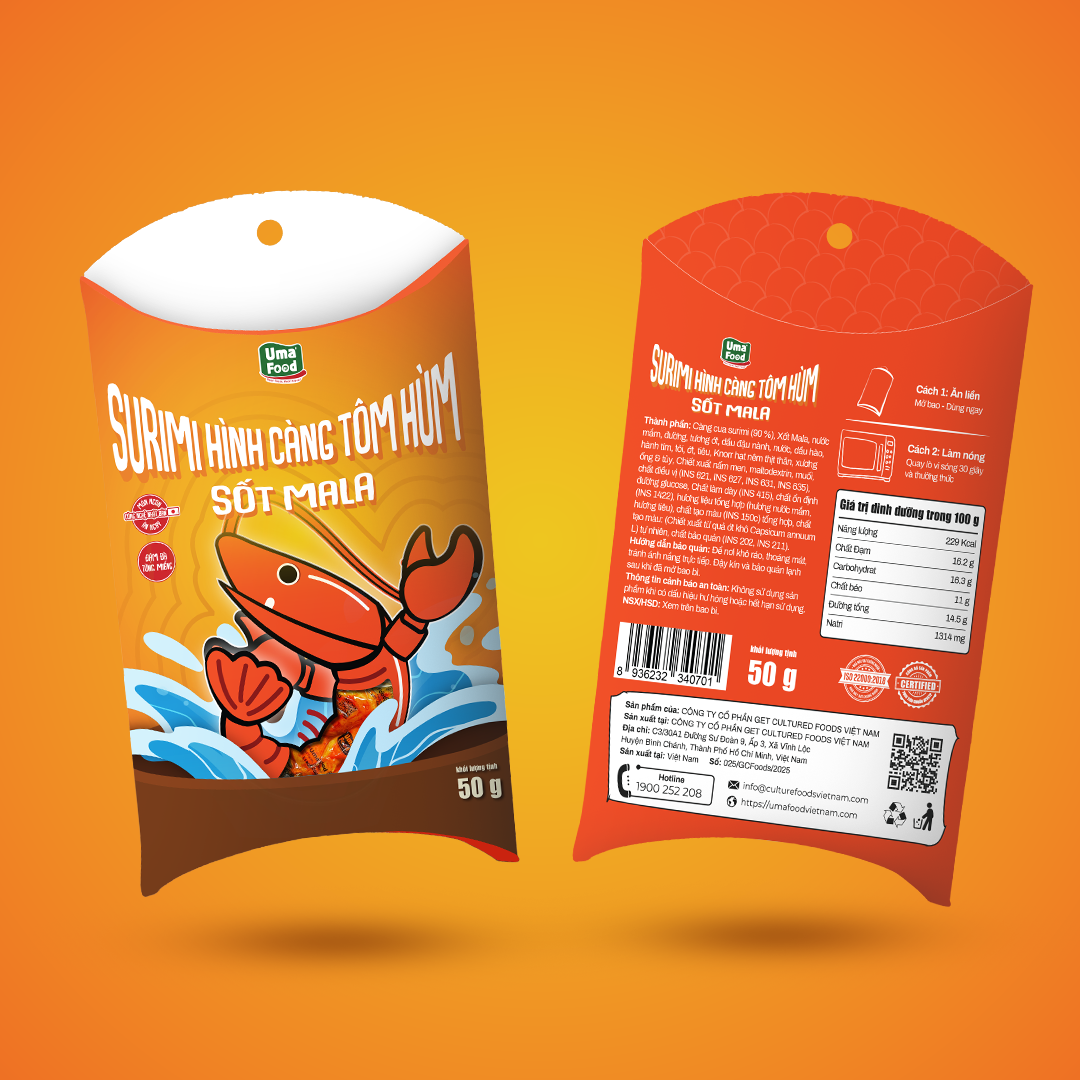  Càng Cua Surimi Sốt Mala Ăn Liền Uma' Food 50G 