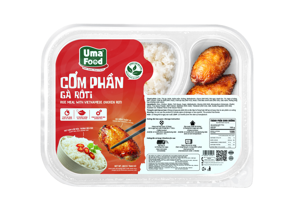  Cơm Phần Gà Rô Ti Ăn Liền Uma' Food 280G 