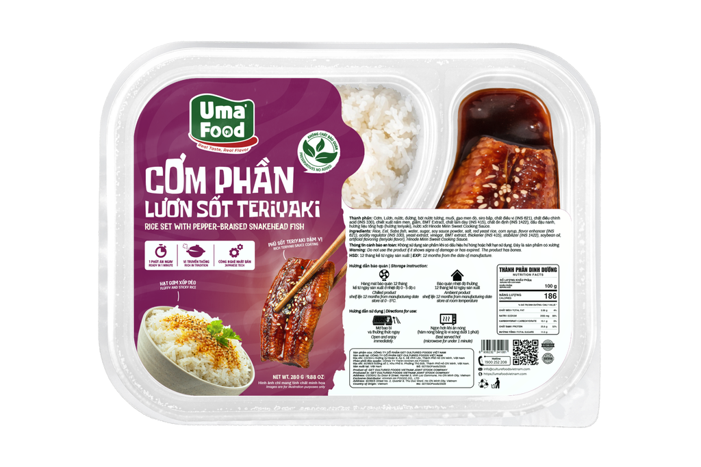  Cơm Phần Lươn Sốt Teriyaki Ăn Liền Uma' Food 280G 
