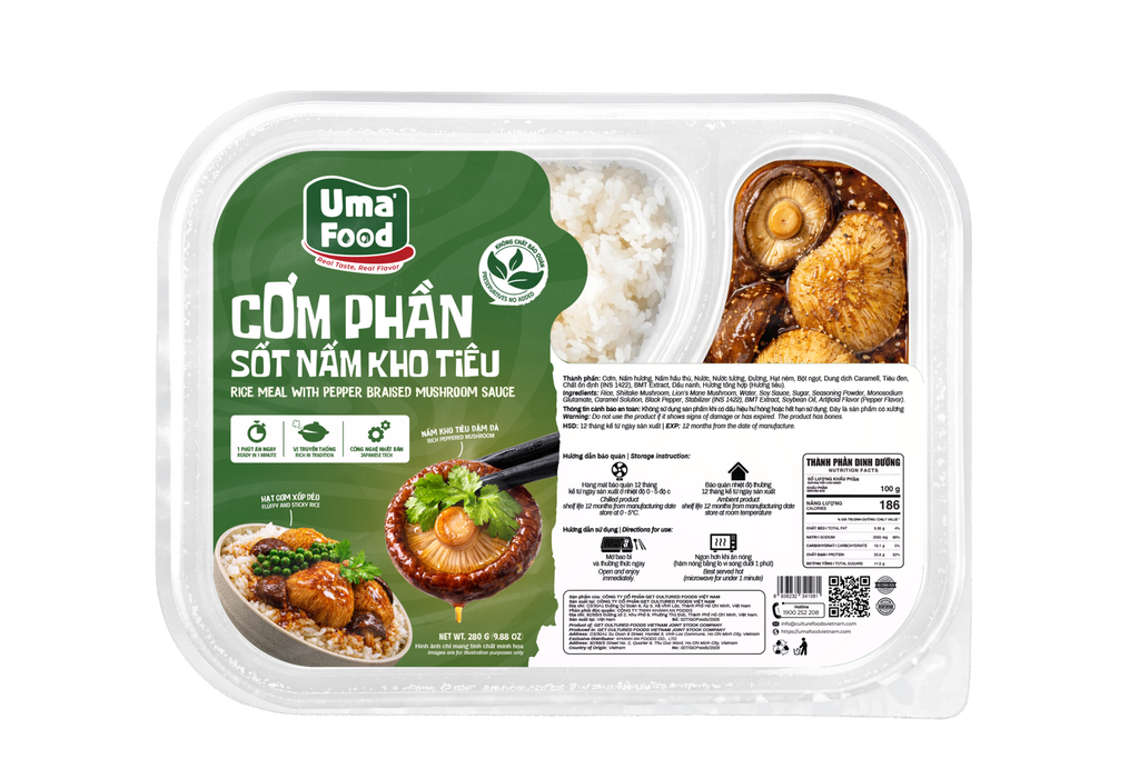  Cơm Phần Sốt Nấm Kho Tiêu Ăn Liền Uma' Food 250G 