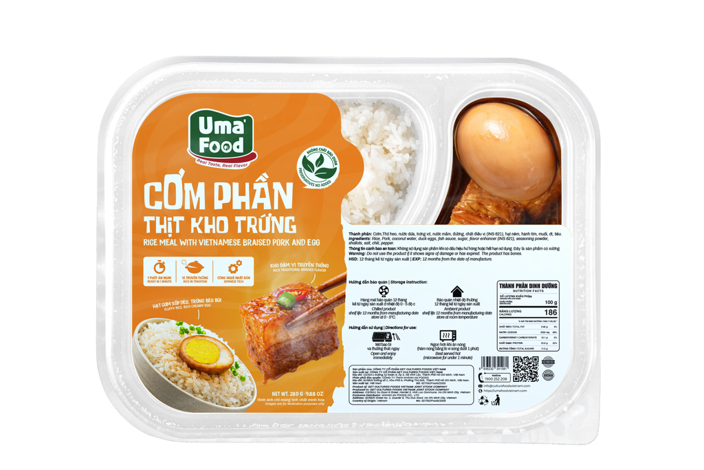  Cơm Phần Thịt Kho Trứng Ăn Liền Uma' Food 280G 