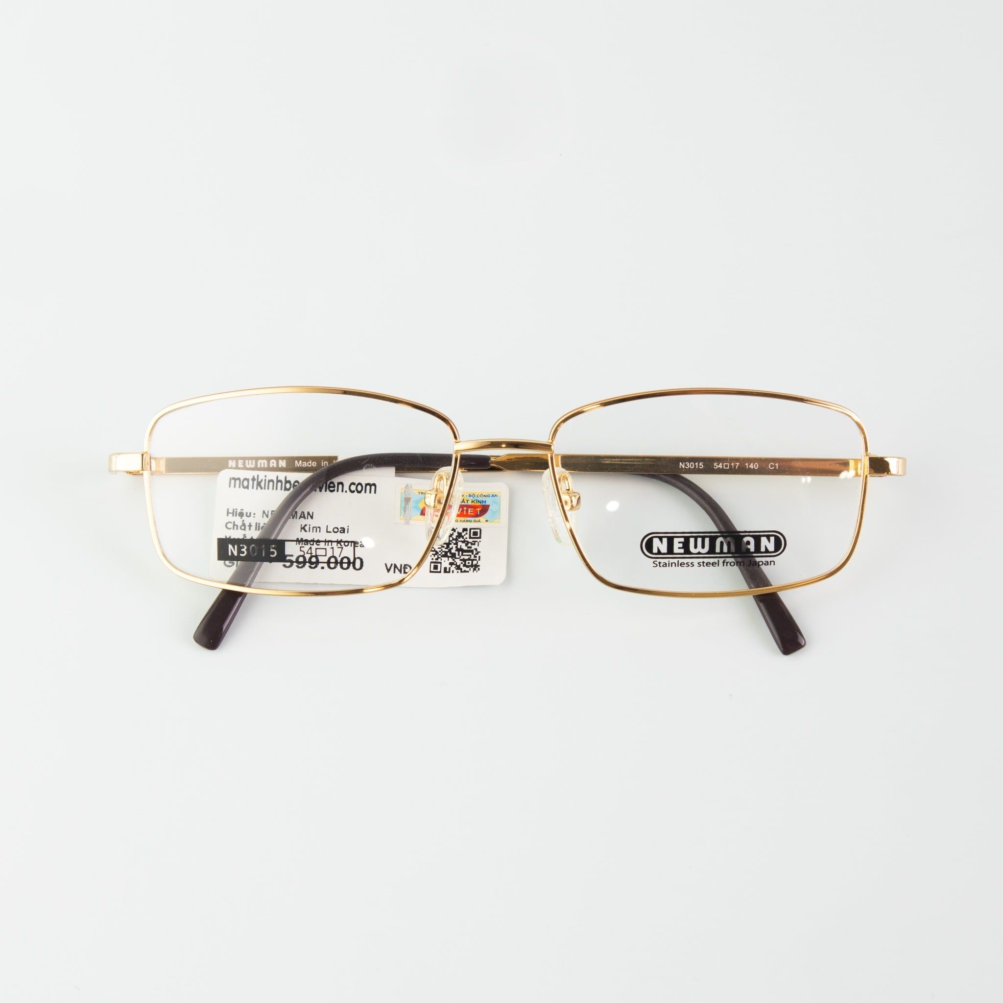  Gọng Kính Cận Nam NEWMAN N3015 – Dáng Chữ Nhật Bo Góc, Kim Loại Nhật Bản Sang Trọng 