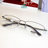  Gọng Kính Cận Nam MERCY MC56123 – Dáng Chữ Nhật Nửa Khung, Titanium IP Cao Cấp Siêu Nhẹ 