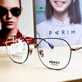  Gọng Kính Cận Nữ MERCY MC8005 – Dáng Đa Giác, Titanium IP Cao Cấp Siêu Nhẹ 