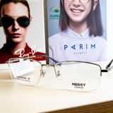  Gọng Kính Cận Nam MERCY MC56123 – Dáng Chữ Nhật Nửa Khung, Titanium IP Cao Cấp Siêu Nhẹ 