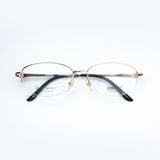  Gọng Kính Cận Nữ ESSENTIALS E70019 – Dáng Chữ Nhật Nửa Khung, Kim Loại Vàng Gold Sang Trọng 