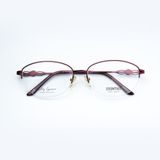  Gọng Kính Cận Nữ ESSENTIALS E70018 – Dáng Oval Nửa Khung, Kim Loại Thanh Lịch 