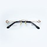  Gọng Kính Cận Nữ ESSENTIALS E70020 – Dáng Chữ Nhật Không Viền, Kim Loại Vàng Gold Sang Trọng 