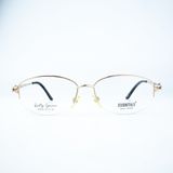  Gọng Kính Cận Nữ ESSENTIALS E70019 – Dáng Chữ Nhật Nửa Khung, Kim Loại Vàng Gold Sang Trọng 