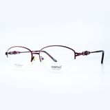  Gọng Kính Cận Nữ ESSENTIALS E70018 – Dáng Oval Nửa Khung, Kim Loại Thanh Lịch 