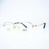  Gọng Kính Cận Unisex ESSENTIALS E70022 – Dáng Chữ Nhật Bo Góc Nửa Khung, Kim Loại Cao Cấp 