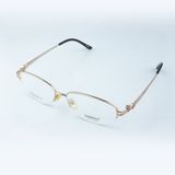  Gọng Kính Cận Nữ ESSENTIALS E70019 – Dáng Chữ Nhật Nửa Khung, Kim Loại Vàng Gold Sang Trọng 