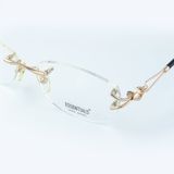  Gọng Kính Cận Nữ ESSENTIALS E70020 – Dáng Chữ Nhật Không Viền, Kim Loại Vàng Gold Sang Trọng 