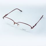  Gọng Kính Cận Nữ ESSENTIALS E70018 – Dáng Oval Nửa Khung, Kim Loại Thanh Lịch 