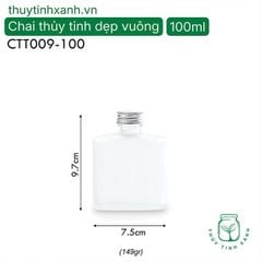 Chai thủy tinh dẹp vuông trong