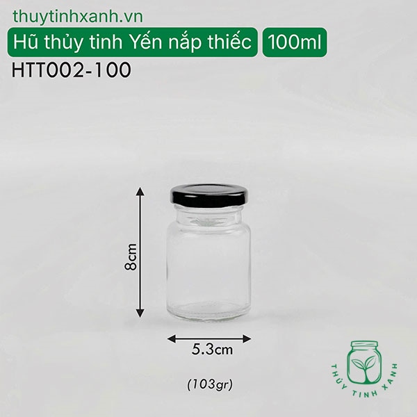 Hũ thủy tinh yến nắp thiếc
