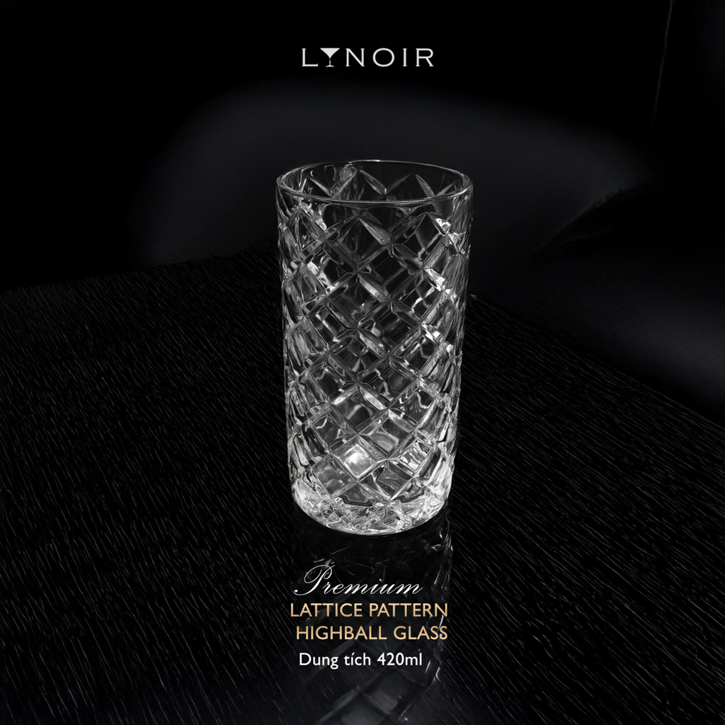 Lattice Pattern Highball Glass