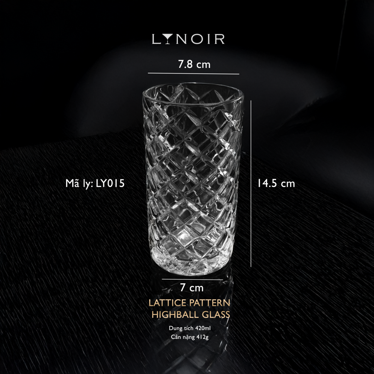Lattice Pattern Highball Glass