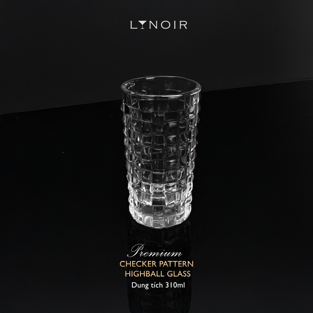 Checker Pattern Highball Glass