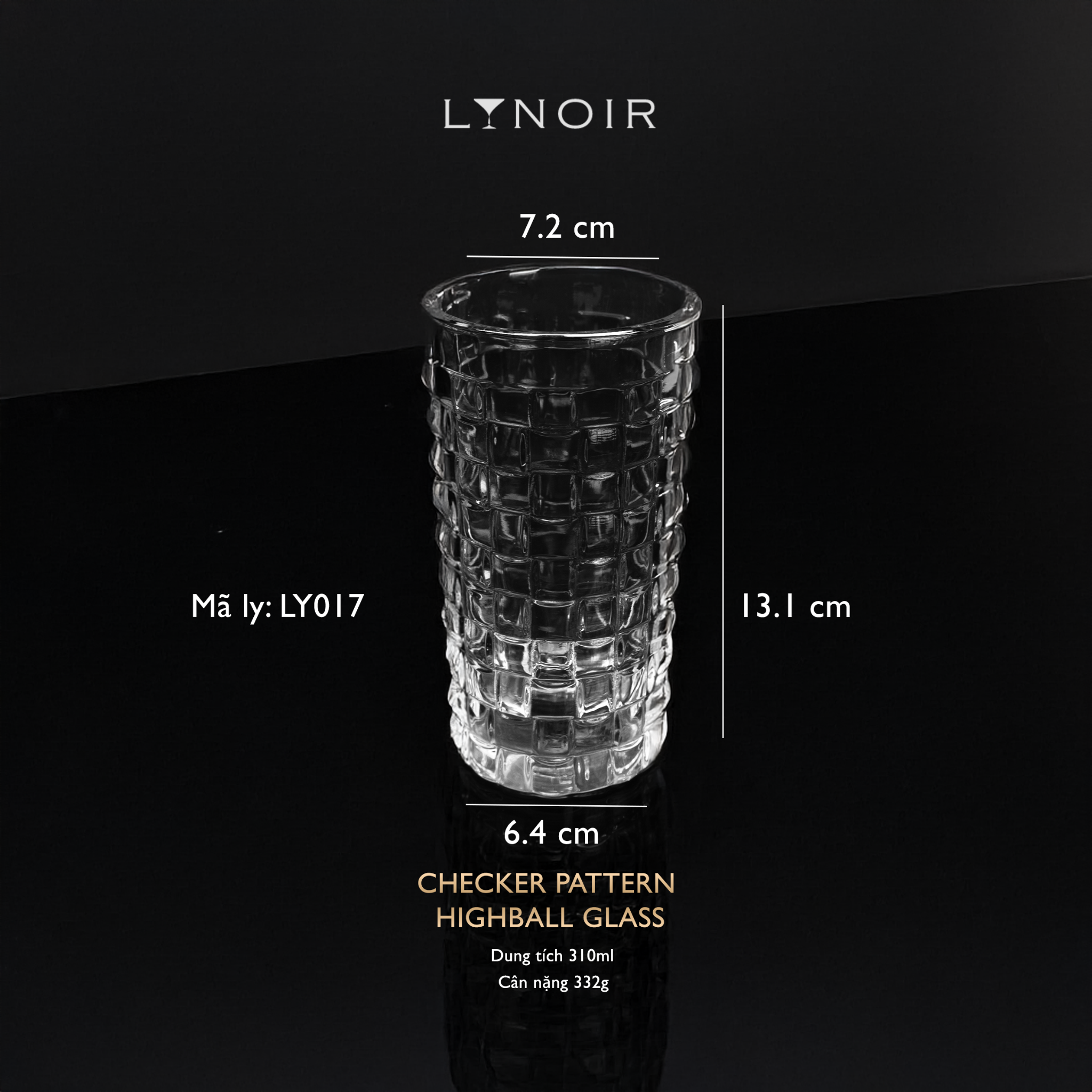 Checker Pattern Highball Glass