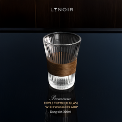 Ripple Tumbler Glass with Wooden Grip