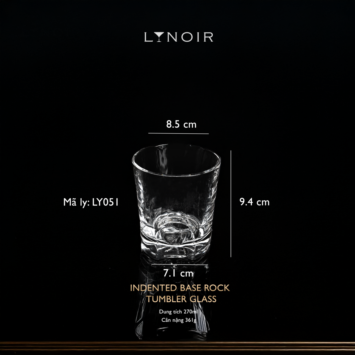 Indented Base Rock Tumbler Glass