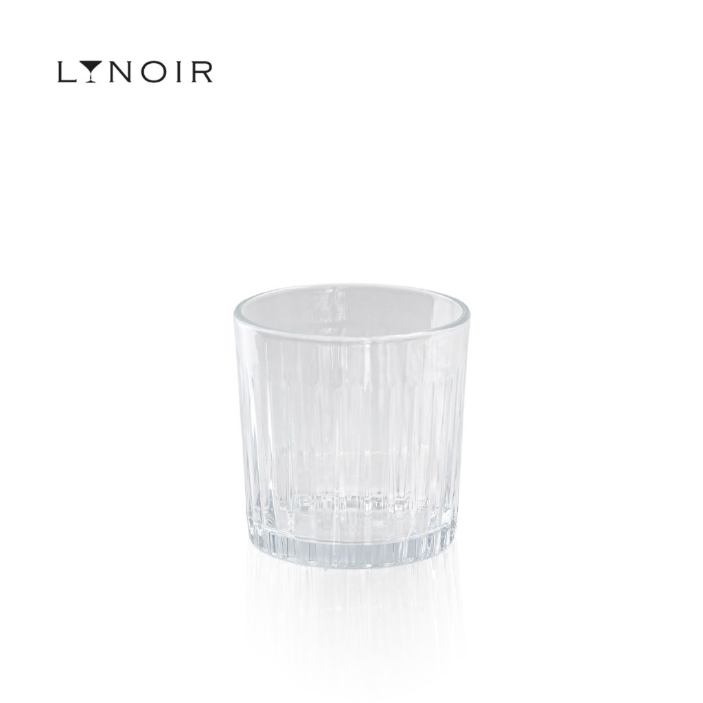 Ly Thủy Tinh Whisky Vertical Cut Rock Tumbler Glass 300ml LYNOIR – Tặng Đế Lót Ly Gỗ Khắc Miễn Phí