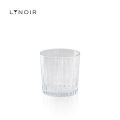 Ly Thủy Tinh Whisky Vertical Cut Rock Tumbler Glass 300ml LYNOIR – Tặng Đế Lót Ly Gỗ Khắc Miễn Phí