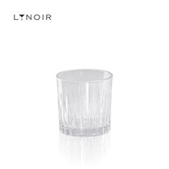 Ly Thủy Tinh Whisky Vertical Facet Rock Tumbler Glass 280ml LYNOIR –Tặng Đế Lót Ly Gỗ Khắc Miễn Phí