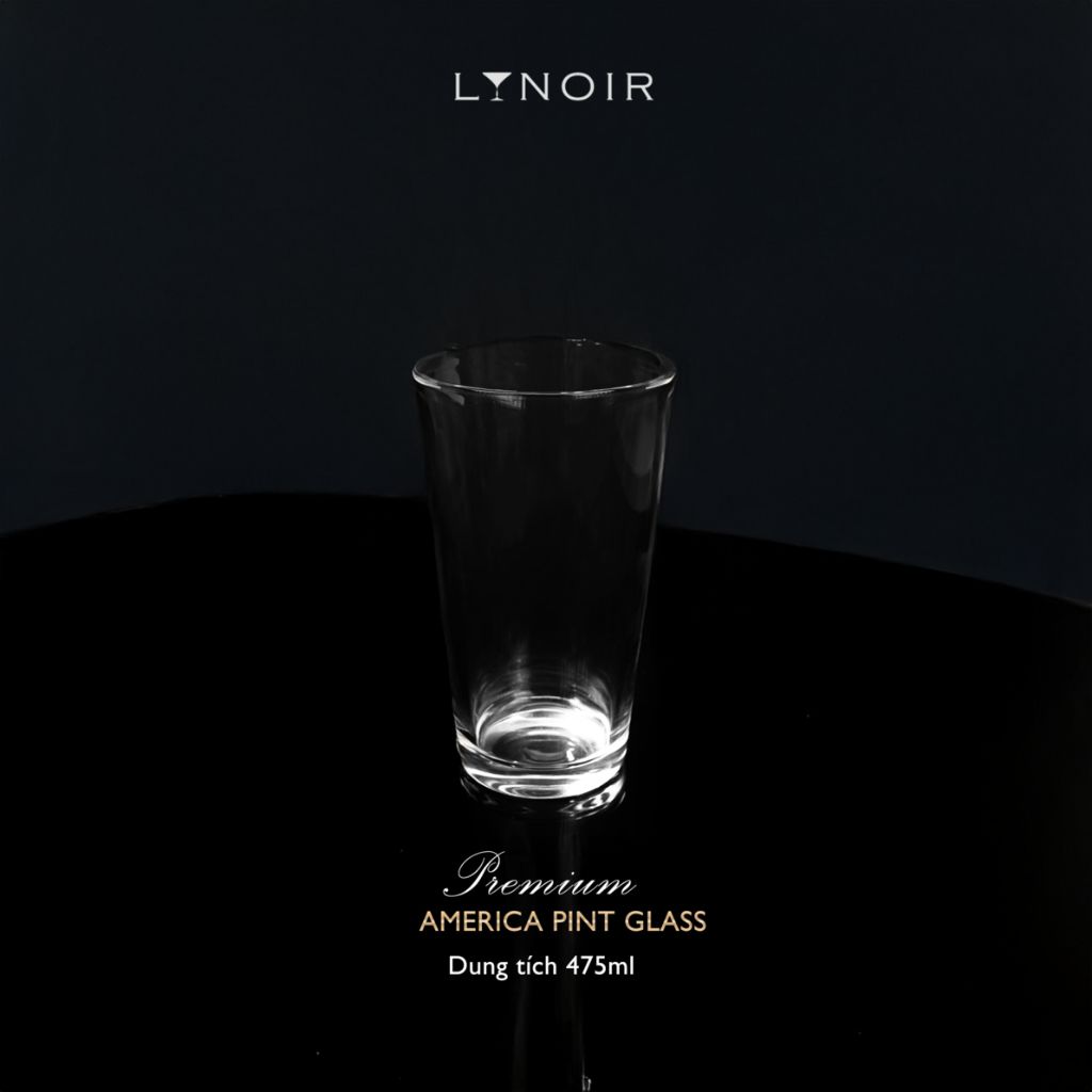 Ly Thủy Tinh America Pint Glass 475ml [LYNOIR-LY022] – Tặng Đế Lót Ly Gỗ Khắc Miễn Phí
