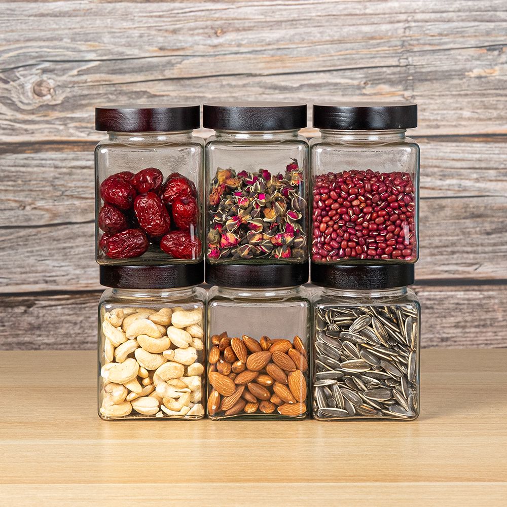 Combo 6 Hũ Vuông - Tròn - Lục Giác Đựng Gia Vị - Gửi Mẫu Thiết Kế Khắc Theo Yêu Cầu