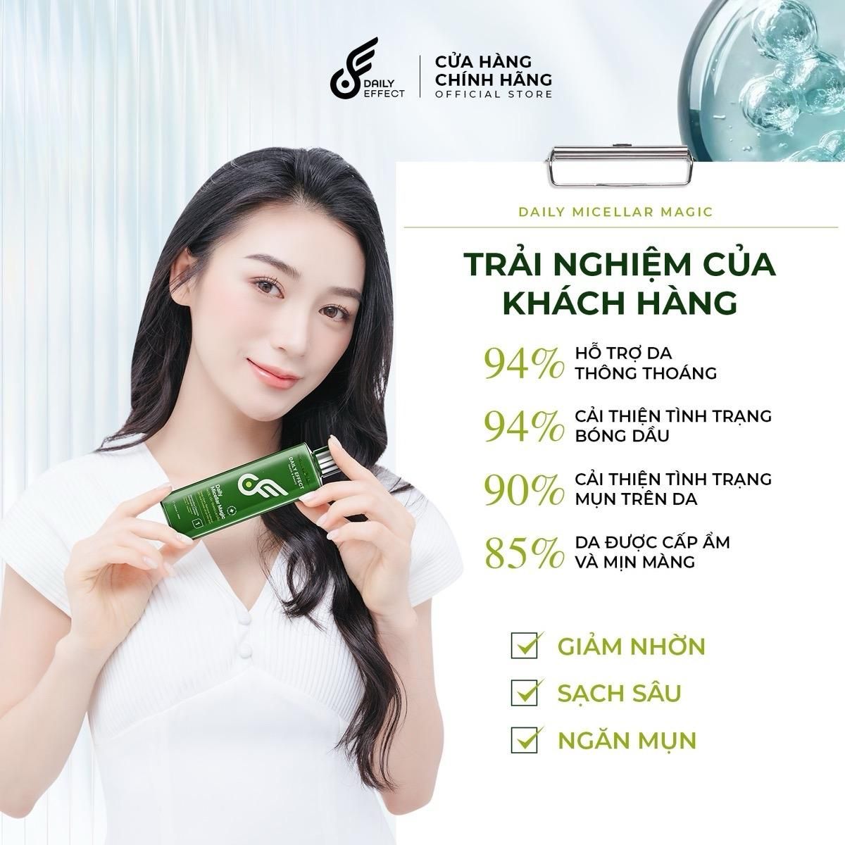  Nước Tẩy Trang 2 Tầng Lai Dầu Daily Micellar Magic Daily Effect Dịu Nhẹ Hỗ Trợ Làm Sạch Bụi Bẩn và Lớp Trang Điểm 200ml 