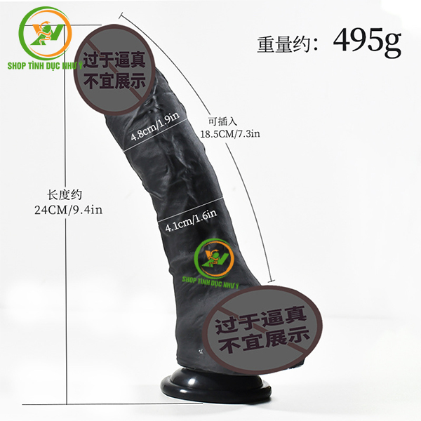 Dương vật giả Châu Phi da đen size đại dáng cong 24cm