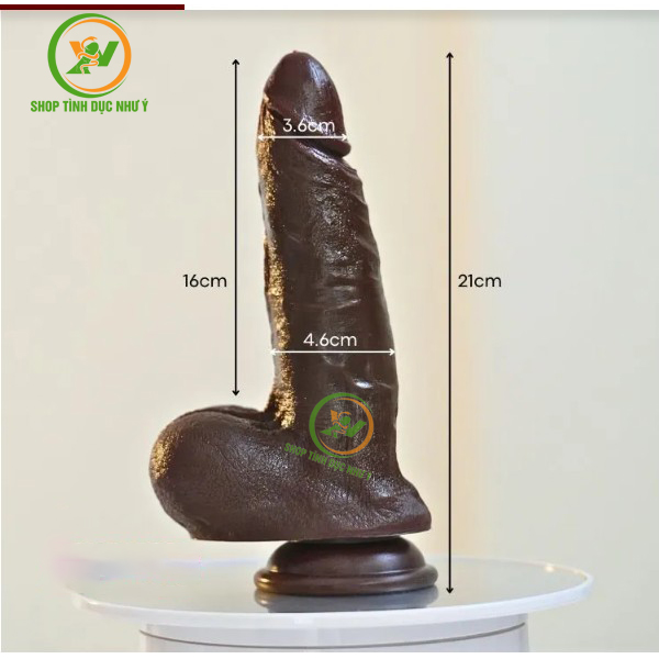 Dương vật giả Châu Phi màu nâu socola 21cm