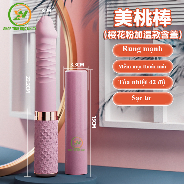 Dương vật giả chức năng rung thụt 10 tần số cầm tay tỏa nhiệt